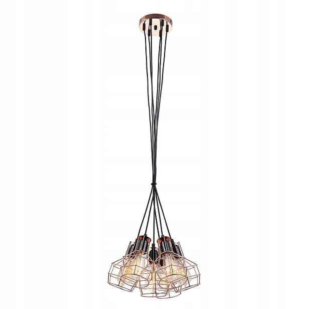 Italux Perifo Industriální lustr černý/měděný 6xE27 120 cm