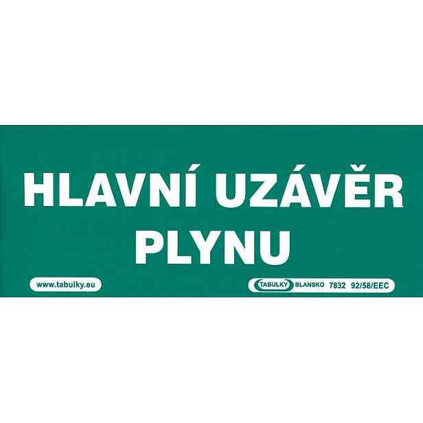 Samolepka informační Hlavní uzávěr plynu 210×87 mm