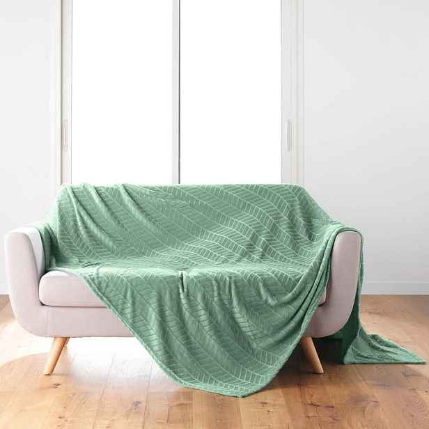Světle zelený přehoz z mikroflanelu 180x220 cm Arya – douceur d'intérieur