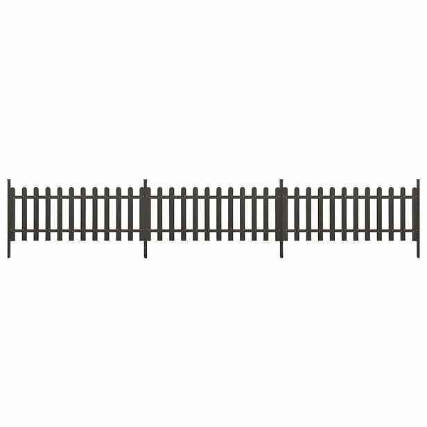 vidaXL Laťkový plot se sloupky 3 ks WPC 614 x 80 cm