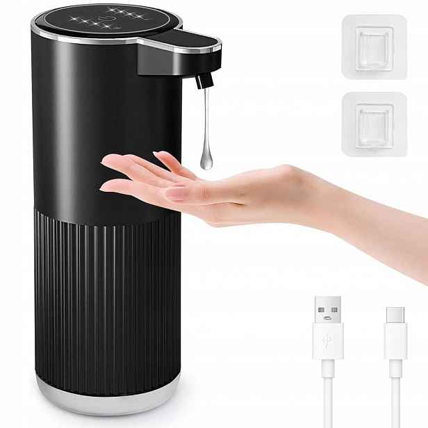 Bezdotykový Dávkovač Na Tekuté Mýdlo Automatický Dávkovač Černý 400 ml
