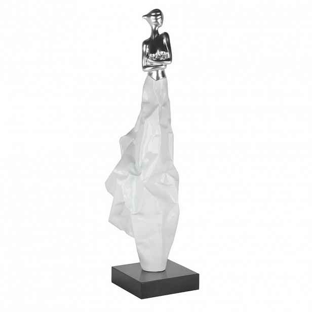 KUNSTLOFT DEKORATIVNÍ SOCHA BÍLÁ/STŘÍBRNÁ, 24/88 CM