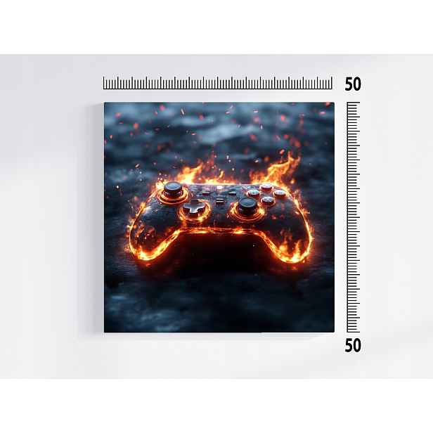 Obraz Na Plátně Canvas Pad Kontroler Gaming Konzola Hráč Oheň 50x50