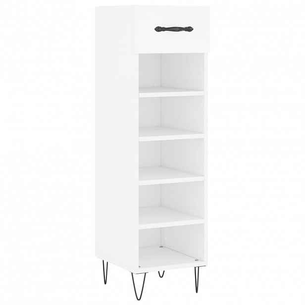 vidaXL Botník bílý 30 x 35 x 105 cm kompozitní dřevo