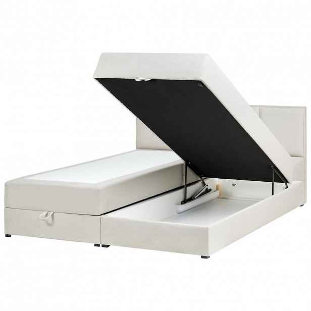 Beliani BOXSPRINGOVÁ POSTEL s úložným prostorem 180/200 cm Krémově bílá Baronet