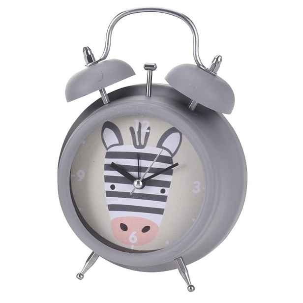 H&S Decoration Budík pro děti Zebra šedý