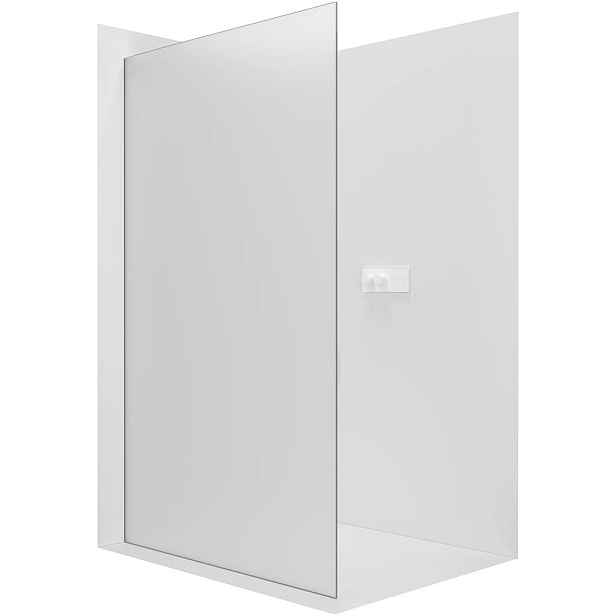 Sprchová zástěna Walk-in Crystal L/P - 8 mm - bezvzpěrový systém - bílá matná, mléčné sklo - 90x200 cm
