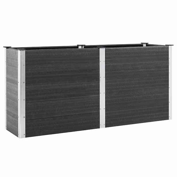 vidaXL Zahradní vyvýšený záhon 200 x 50 x 91 cm WPC šedý