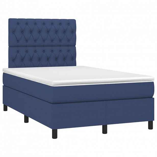 vidaXL Box spring postel s matrací černá 120x190 cm textil
