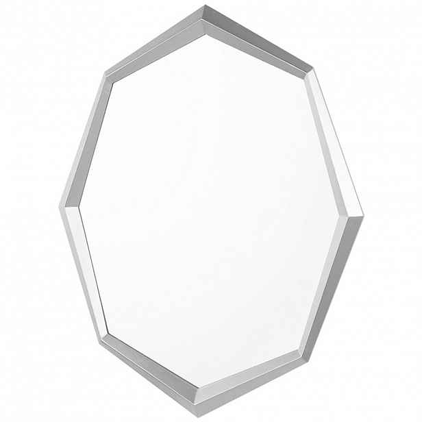 Beliani NÁSTĚNNÉ ZRCADLO stříbrné osmiúhelníkový 91/66 cm Oeno