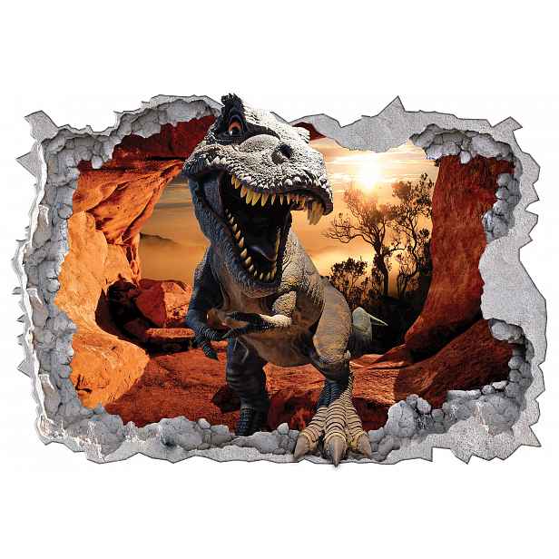 Fototapeta Do Dětského Pokoje Samolepka Dinosaurus Díra Ve Zdi 208x146