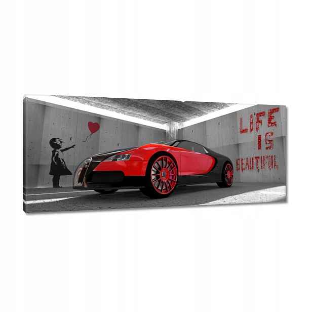 Obrazy 100x40 Červené Bugatti Veyron
