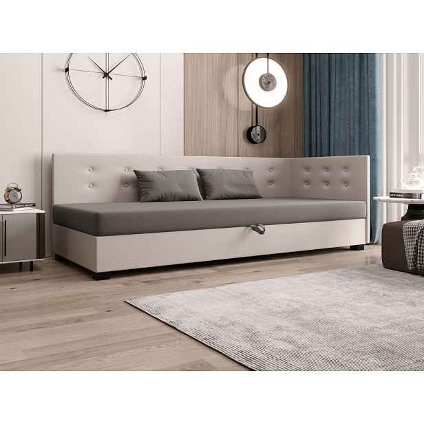 Jednolůžková postel 120x195 AJKA PLUS 2 - světle šedá / ecru