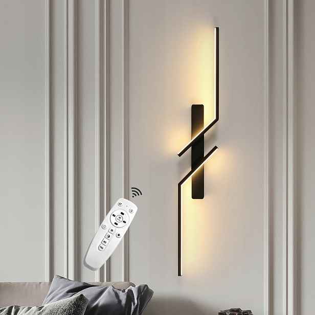 Led Nástěnná Lampa Černá Moderní Obývací Pokoj Chodba 3000-6500K 80 CM