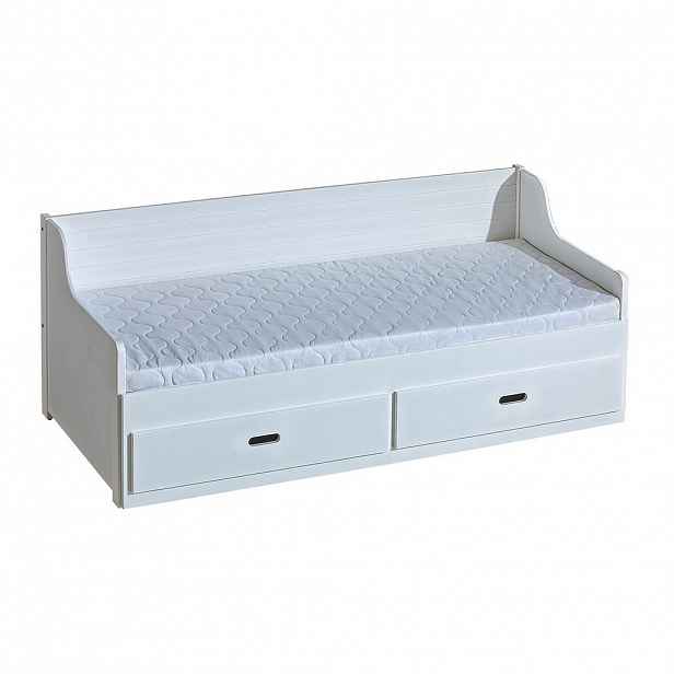 MASSENO POSTEL SAMMY 80X200 s úložným prostorem, Bílá
