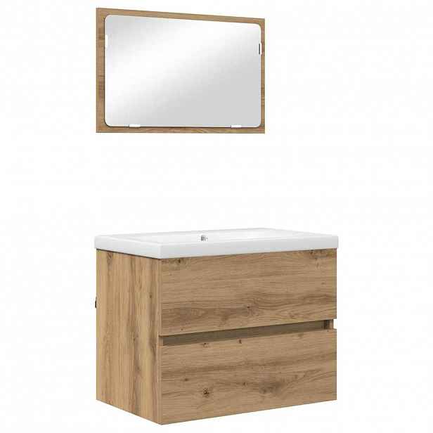 vidaXL Sada koupelnového nábytku 3 ks Artisanový dub 61 x 39 x 45 cm