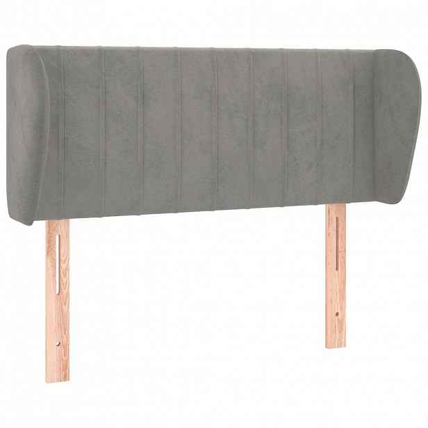 vidaXL Čelo postele typu ušák světle šedé 103x23x78/88 cm samet