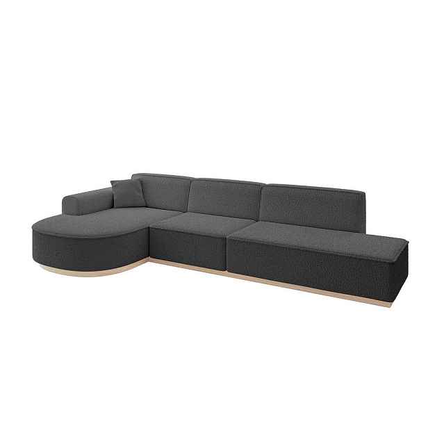 ALTDECOR ROHOVÁ SEDAČKA s otomanem, levá ARRIO-L2 328x171x83 Šedá Buklé