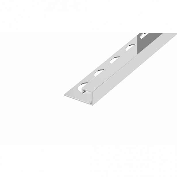 Lišta ukončovací "P" Eviso silver lesk, nerez PVD, délka 270 cm, výška hrany 10 mm, FIPS0001