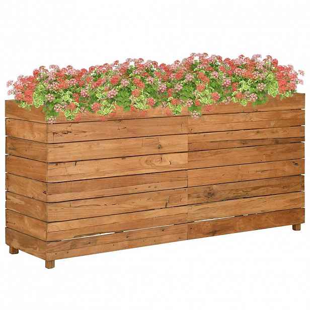 vidaXL Vyvýšený záhon 150x40x72 cm recyklované teakové dřevo a ocel