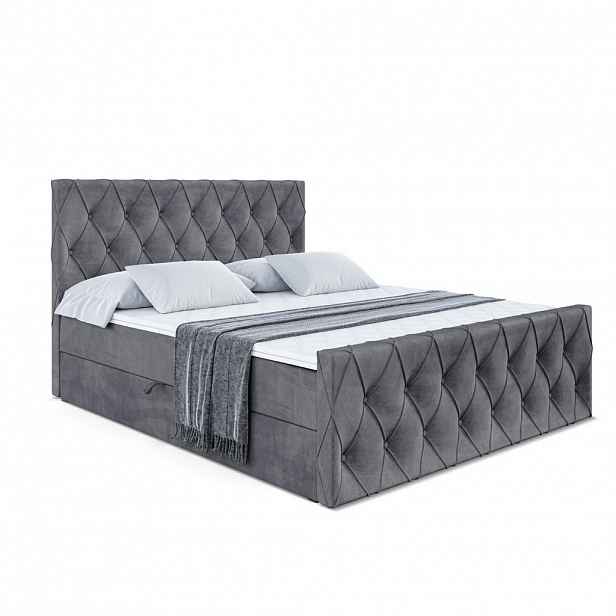 ALTDECOR AMERICKÁ postel AMAY-Z – 200 x 200 cm – H3 – tmavě šedá