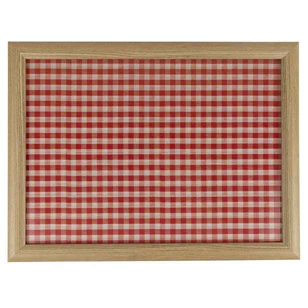 Podnos na nohy s červeným károváním Squaro - 43*33*7cm Mars & More