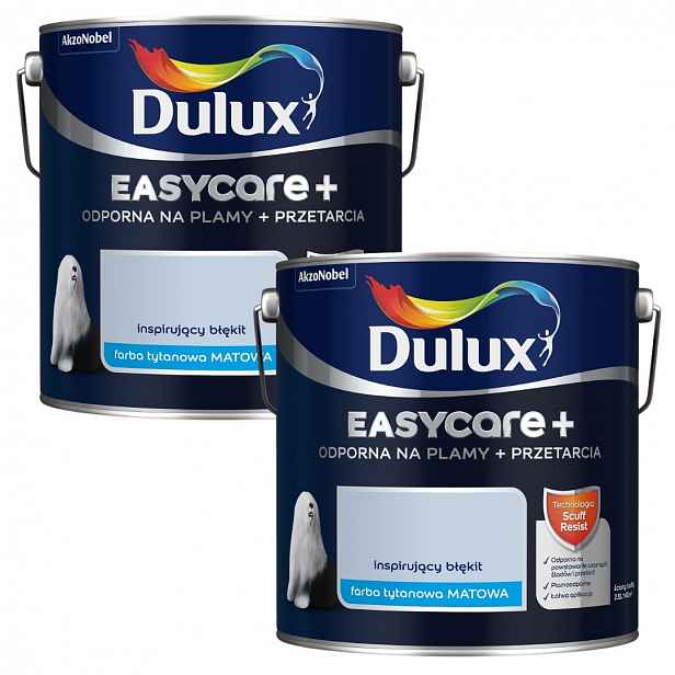 Set Dulux Easycare+ 2x2,5L Barva Latexová Barva Inspirující Světle Modrá 5L