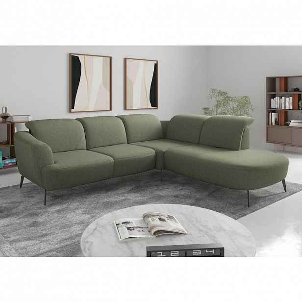 Sit & More ROHOVÁ SEDAČKA, textil, olivově zelená