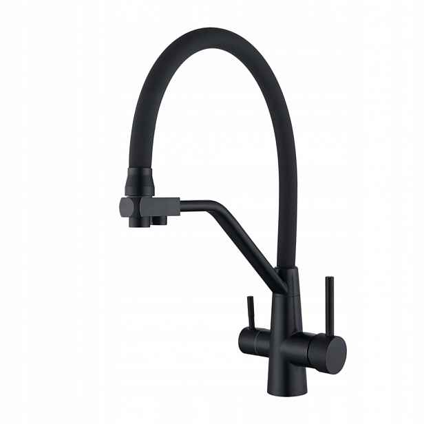 Kuchyňská baterie Wezer INX4A-08-BLACK s připojením na vodní filtr