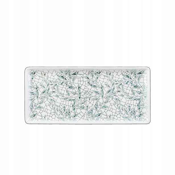 Obdélníkový porcelánový talíř mělký mořská barva Wilmax 33 x 15 cm