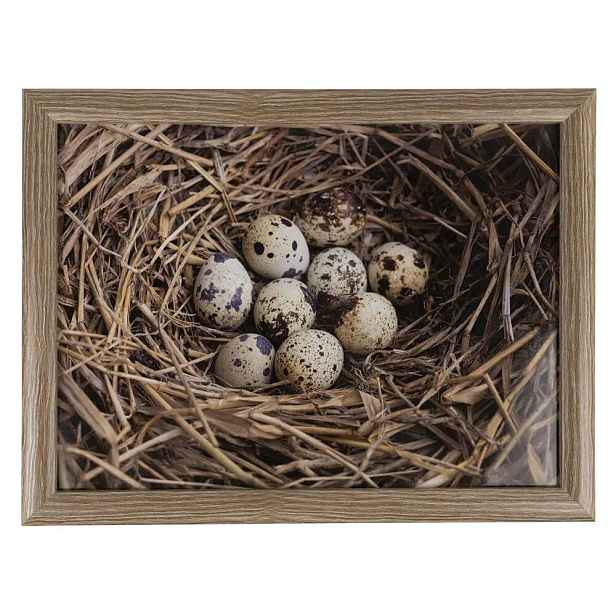Podnos na nohy s křepelčími vajíčky v hnízdě Egg - 43*33*7cm Mars & More