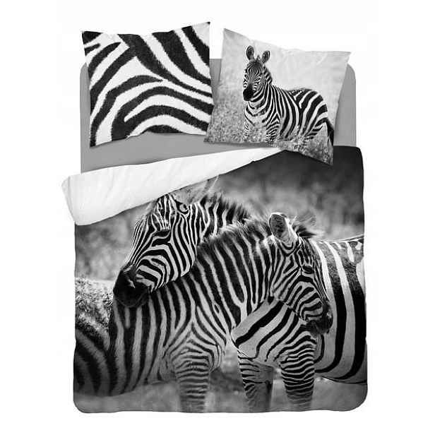 Povlečení 160x200 Zebry černá bílá mládežnická Zebra Holland Natura