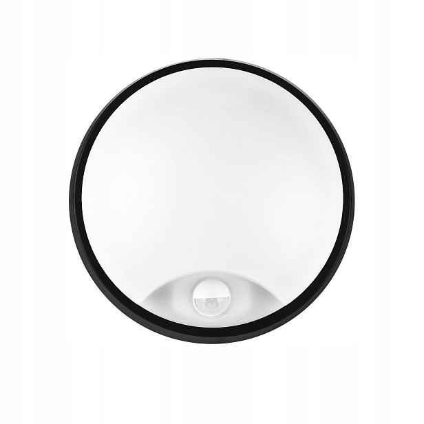 Venkovní Led lampa kulatá s pohybovým senzorem černá 18W IP65 Megacube