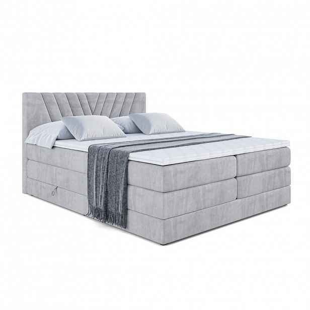 ALTDECOR POSTEL boxspring ERNINA KING – 200 x 200 – H3/H4 – světle šedá