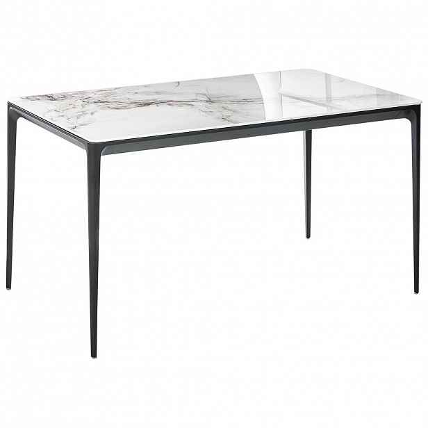 Beliani JÍDELNÍ STŮL Bílý Mramor 140/80 cm Sklo Jollein