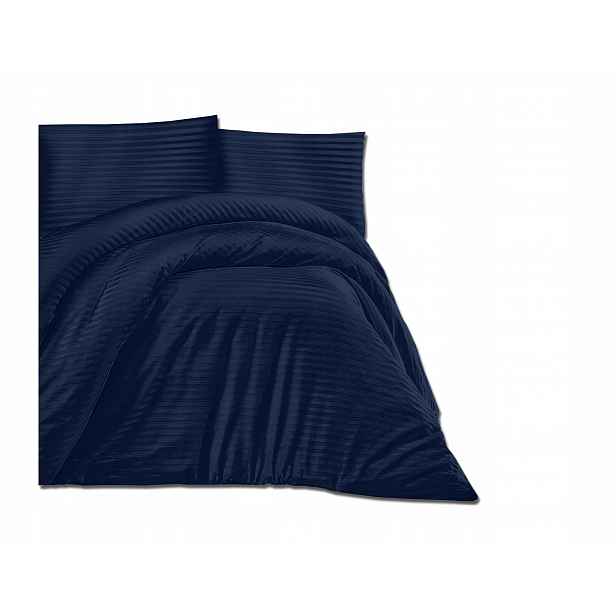 Ložní Povlečení Lux Cizgili Satin 180x200 tmavě modrá