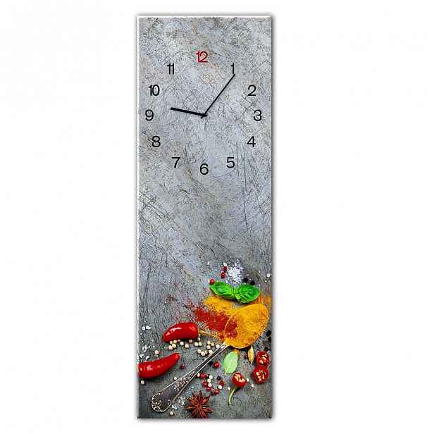 Nástěnné hodiny Styler Glassclock Silver Spoon, 20 x 60 cm