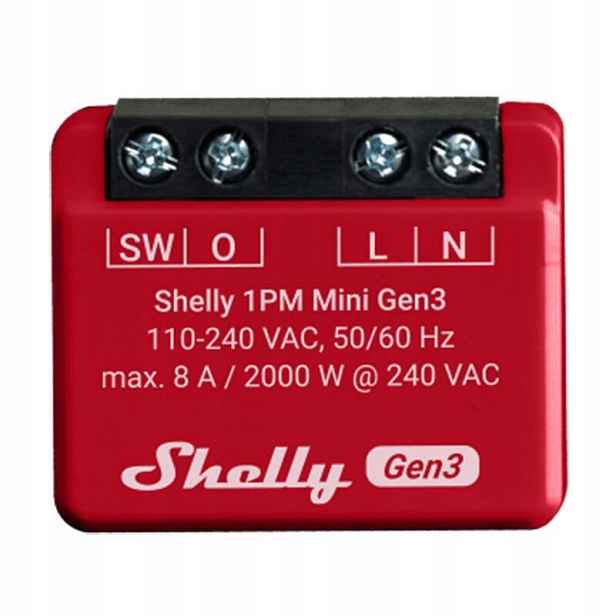 Shelly 1PM Mini GEN3 Wifi Pro Vzdálené Sledování Spotřeby Energie V Domácnosti
