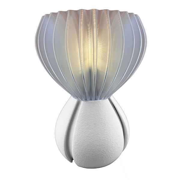 Stolní lampa Noční 3D Forge Saku E27 29 cm Designová bílá Bezbarvá