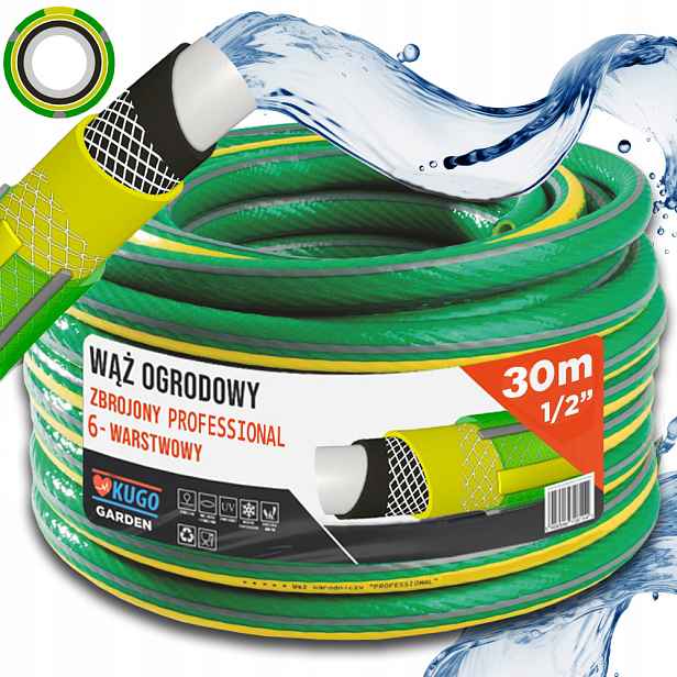 Hadice 1/2" 30 m 6 Vrstev Vyztužená 36 Bar Polská Výroba
