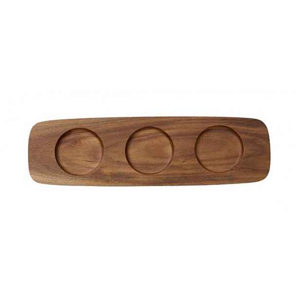 Villeroy & Boch Artesano Original dřevěný podnos pro 3 misky na dip, 30 x 9 cm