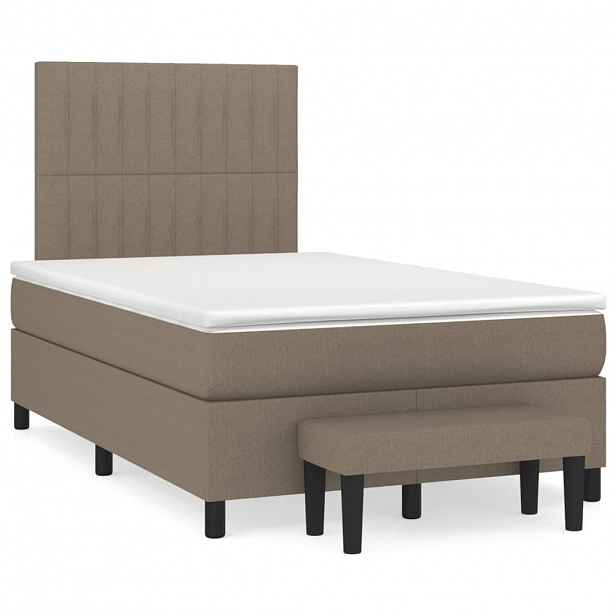 vidaXL Box spring postel s matrací taupe 120x200 cm textil