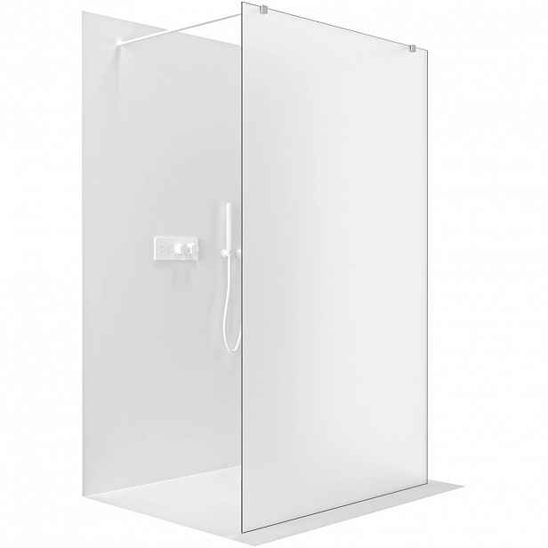 Sprchová zástěna Walk-in Onyx Duo L/P - 8 mm - hranatá vzpěra - bílá matná, mléčné sklo - 80x200 cm