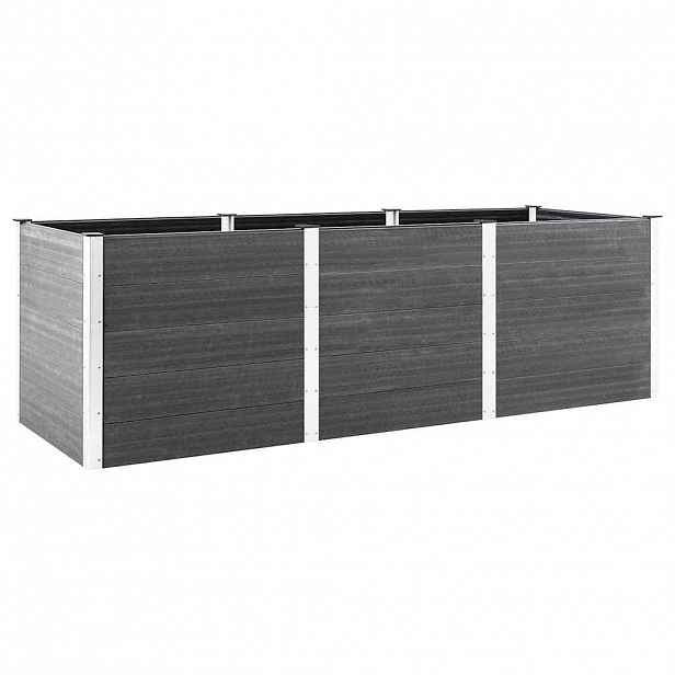 vidaXL Zahradní vyvýšený záhon 300 x 100 x 91 cm WPC šedý