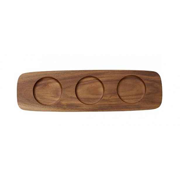 Villeroy & Boch Artesano Original dřevěný podnos pro 3 misky na dip, 30 x 9 cm