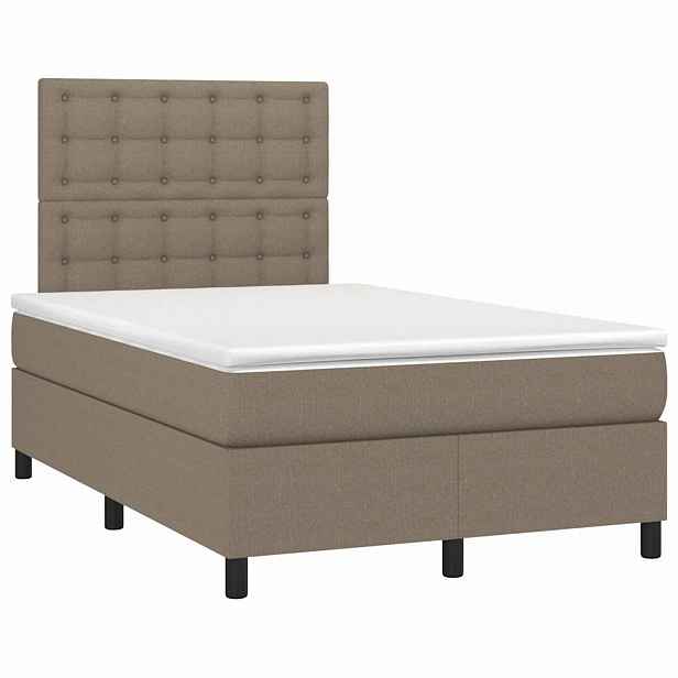 vidaXL Box spring postel s matrací taupe 120x190 cm textil