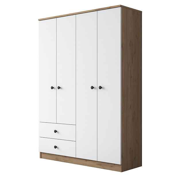 Kalune Design Šatní skříň BA 108 120 cm ořech/bílá
