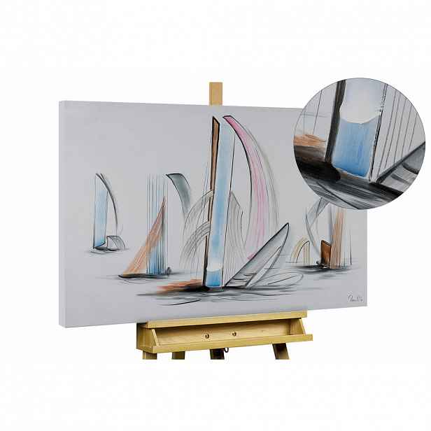 KUNSTLOFT RUČNĚ MALOVANÝ AKRYLOVÝ OBRAZ BÍLÝ/BÉŽOVÝ, 100/75 CM
