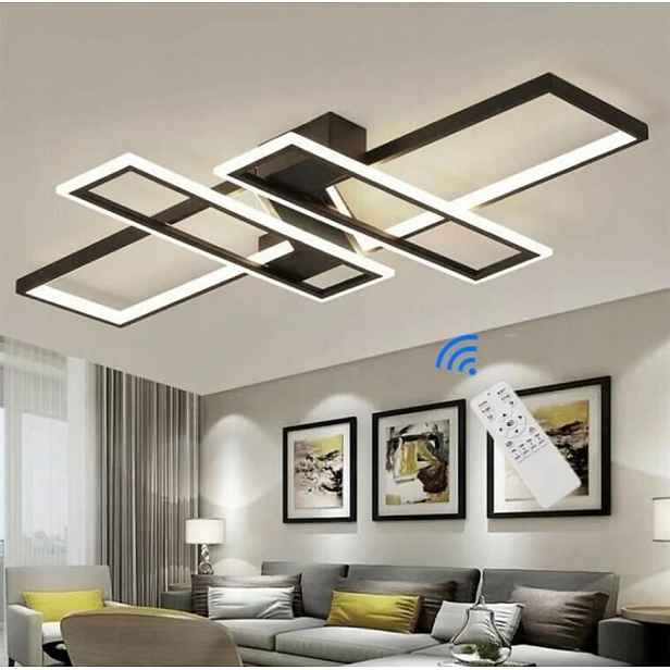 Led stropní svítidlo závěsné černé moderní stmívatelné dálkové ovládání 45W 120cm