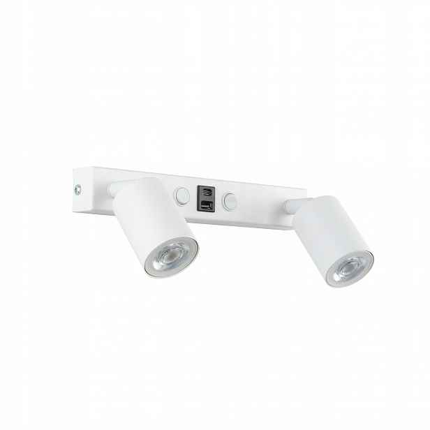 Nástěnné svítidlo Nex bílé 2xGU10 s Usb portem Nástěnné Osvětlení Loft Moderní